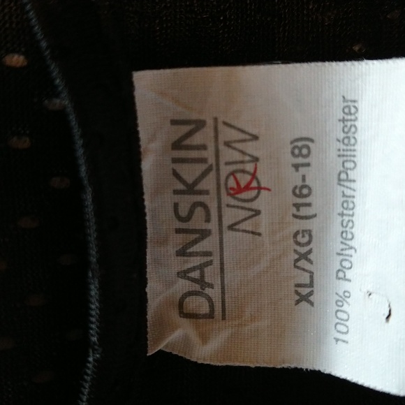 Danskin Black and White Mesh Tank Top, Size XL ( 16-18 ) - Picture 5 of 5